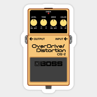 Boss OS-2 OverDrive / Distortion Guitar Effect Pedal Sticker